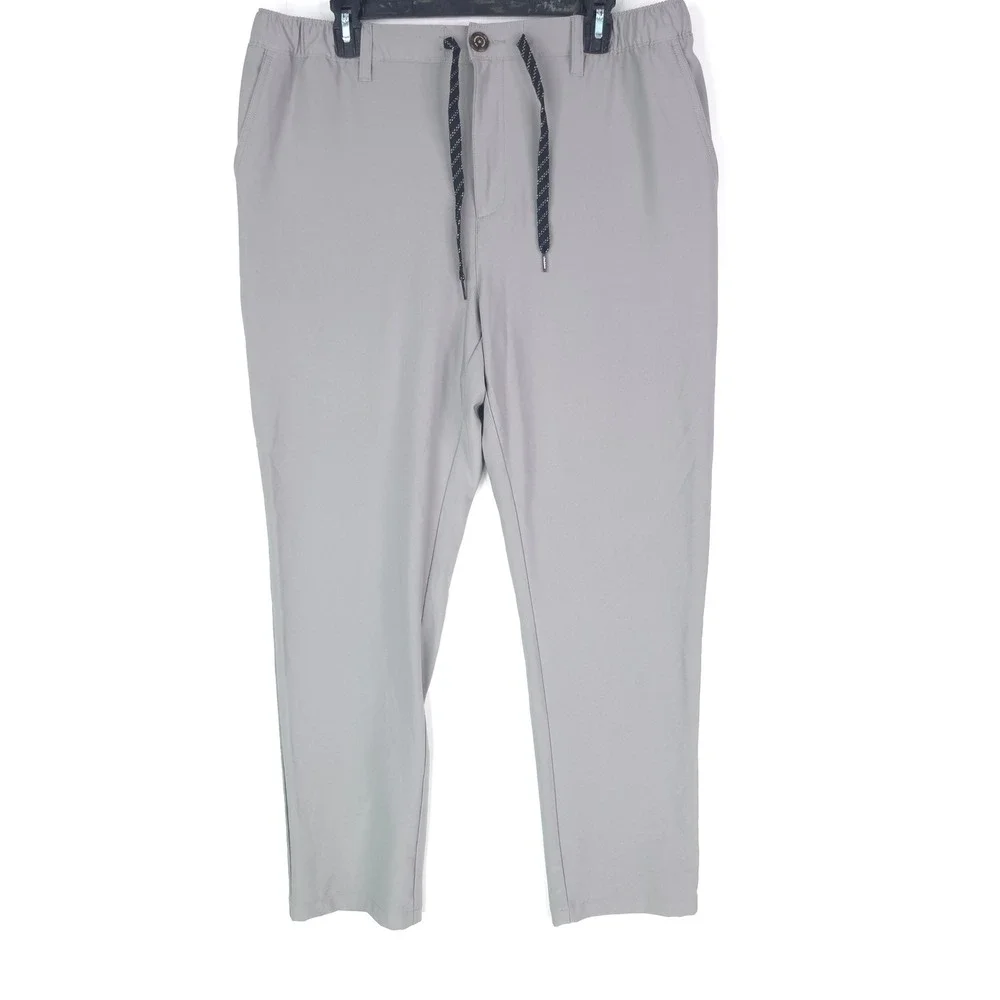 Chubbies Everywear Pants Mens XL Light Gray Elastic Waist Drawstring Golf Chino